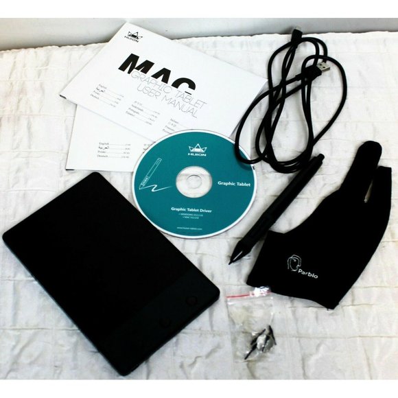 Huion H420 Black USB Drawing Graphic Pen Tablet Gray Felt Carrying Case Signing - Picture 7 of 12